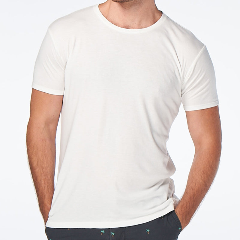 The Manhattan Crew Neck t-shirt in white made from sustainable practices and eco-friendly fabric